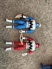 VTG Power Rangers Walkie Talkie Set 9" Figures 1999 Red Blue Rangers READ Untest
