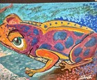 ACEO “Fantastic Fauvism Frog” Acrylic Painting By Sheila Lofgreen  — photo 2