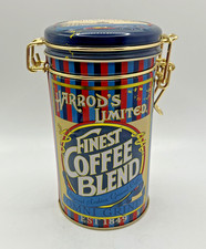 Fabulous Harrods Ltd Nostalgic Coffee Tin / Tea Caddy with Airtight Seal in VGC