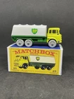 Lesney Matchbox 25 Custom Bedford BP Petrol Tanker With Grey Wheels Repro Box.