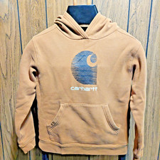 Carhartt hoodie youth 10-12 medium pull over brown long sleeve