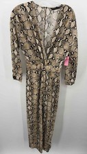 Pre-Owned Zara Tan Size Medium Long Sleeve Jumpsuit