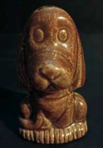 Hound Dog 3.5" Tall Mid Century Ceramic Figurine Vintage Round Big Eyes Unusual!