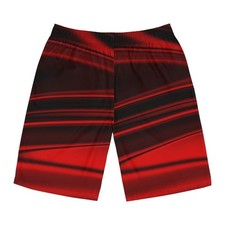 Red Wave Men's Board Shorts - Stylish Swimwear for Beach and Pool