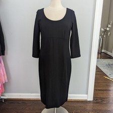 NEW Women's Talbots Elegant Black Dress Sheath Stretchy Business Cocktail