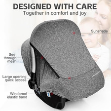 Baby Car Seat Cover Extra Large Mesh Window Breathable Fabric Infant Windproof