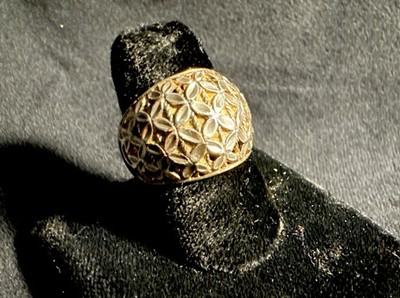 Vintage JCM 925 Sterling Silber Diamantschliff Filigran Ring Größe 6