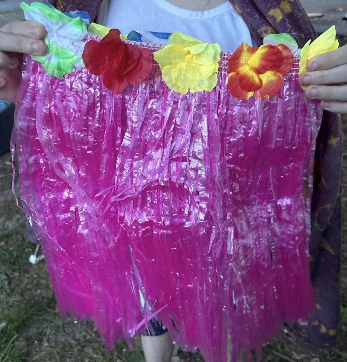 Set De Disfraz Hawaiano Infantil – Falda De Fibra, Guirnalda, Diadema, 2 Pulseras Y Sujetador, Colorido, Para Fiestas Luau Y Cosplay