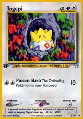 Togepi - 51/111 - Uncommon - 1st Edition - NM - Neo Genesis