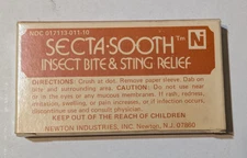 Vintage Newton Industries / Secta-Sooth Insect Bite & Relief / 10 swabs
