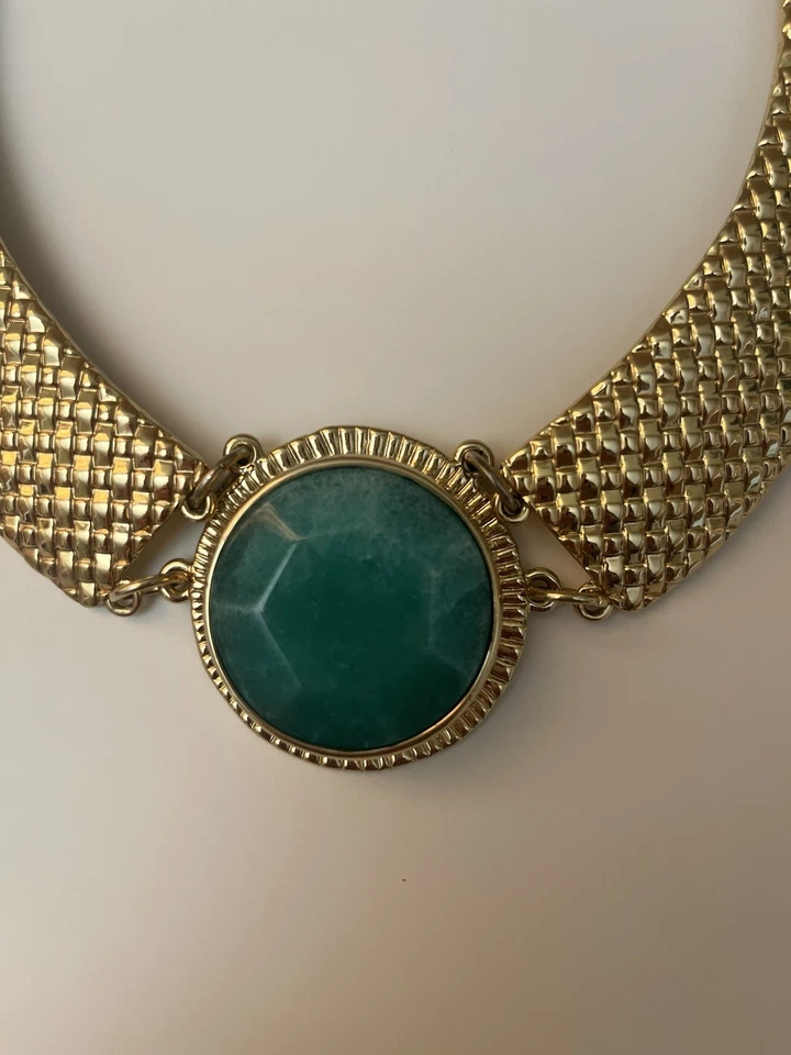 "Collar de alambre flexible tono plata turquesa imitación tamaño de 20""" Foto 4 de 4