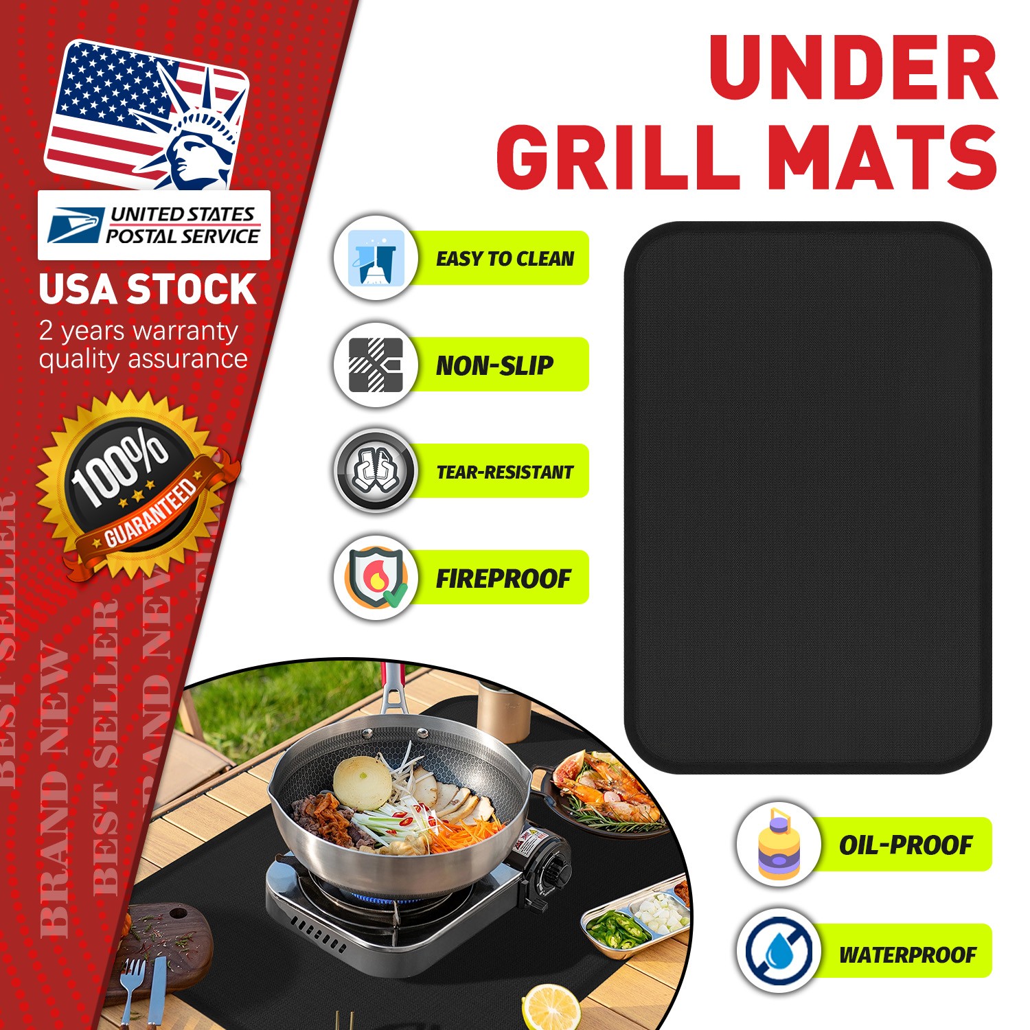 24"x16" Non-Stick Desktop Grill Mats Quality Glass fibre Wat