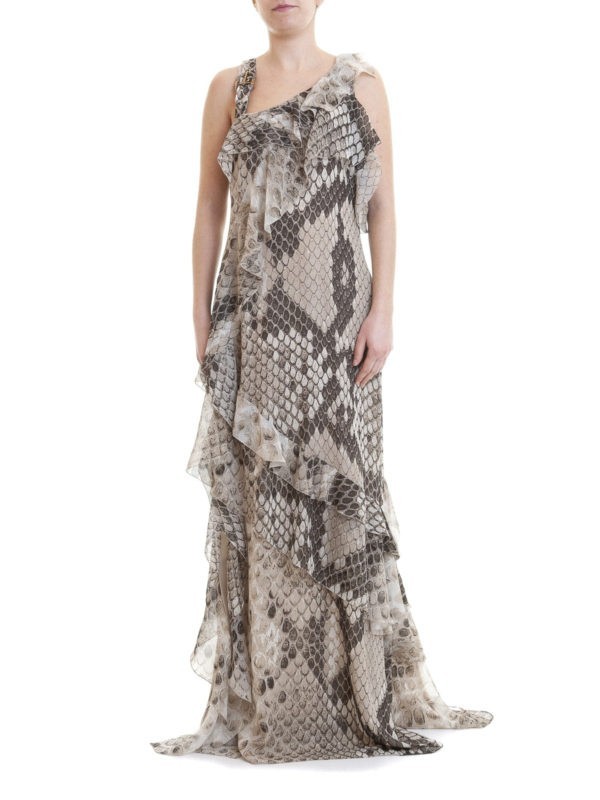 Roberto Cavalli Macro Python print ruffled maxi d… - image 2