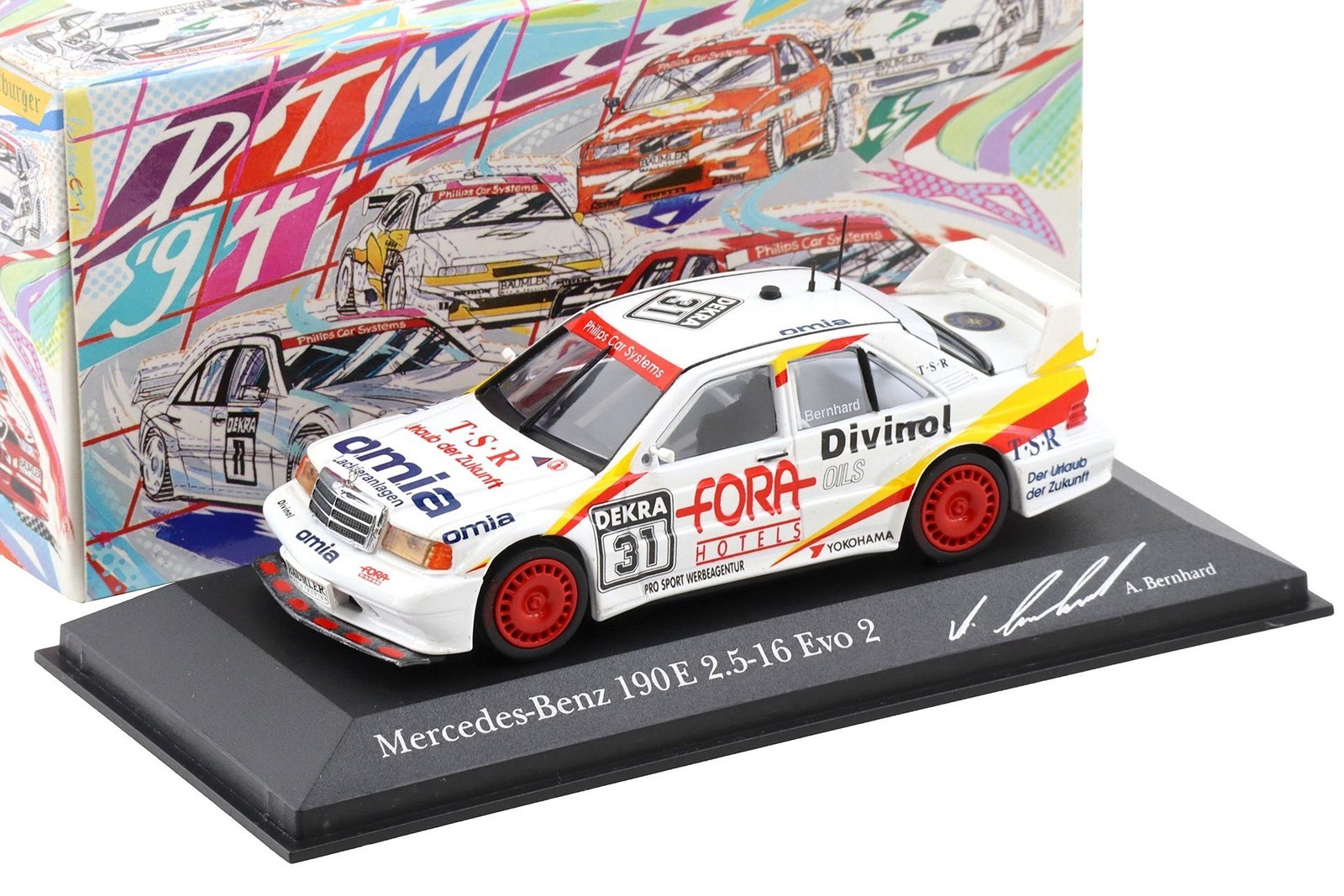 Minichamps 1:43 Mercedes 190E Evo 2 DTM 1994 Team Bernhard #31 A. Bernhard