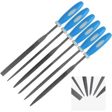 Mini Needle File Set Hardened Alloy Steel Secure Grip Flat Flat Warding Square