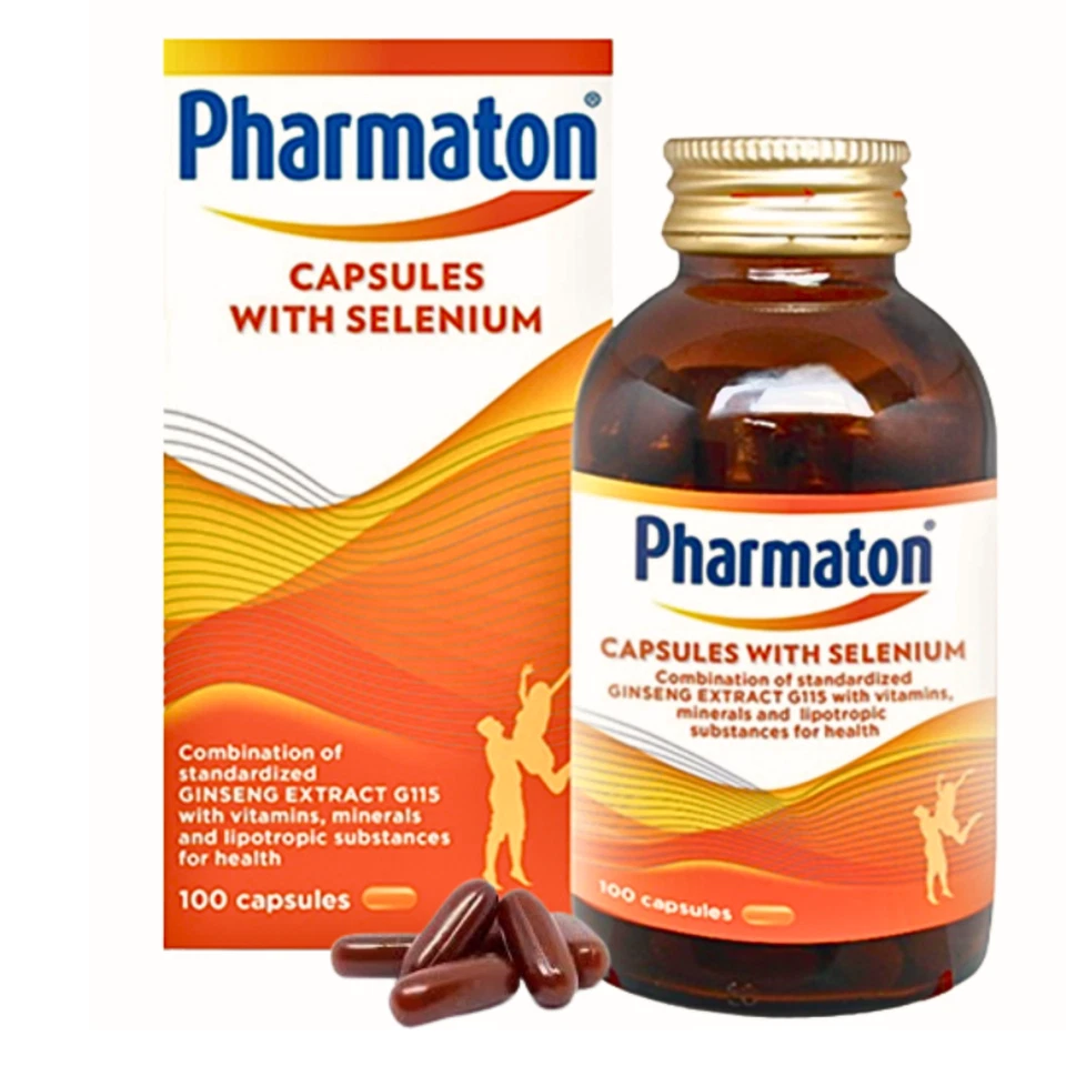 6X Pharmaton Ginseng G115 100 Cápsulas Gel Macio Ginseng Selênio Energético Booster - Imagem 2 de 4