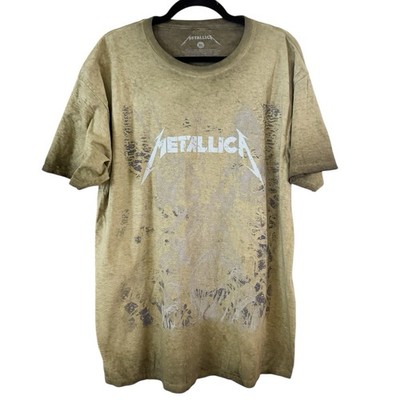 Metallica Life Is Pain Green Bleached Band T-Shirt Mens XL NWOT Grunge Punk Rock