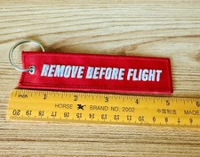 Remove Before Flight Red Key Tag Chain Keychain Bag 5  Length Airplane Jet