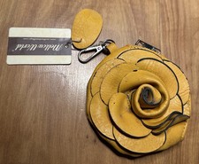 Mellow World Mustard Yellow Purse Wristlet w/Rose Front Peta Approved Vegan Read