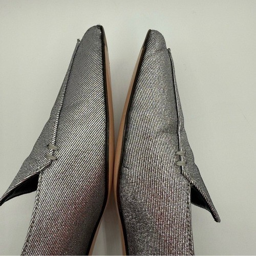 Nicholas Kirkwood Beya Metallic Silver Leather Loafers Flats Size 38 EU 8 US - Picture 14 of 15