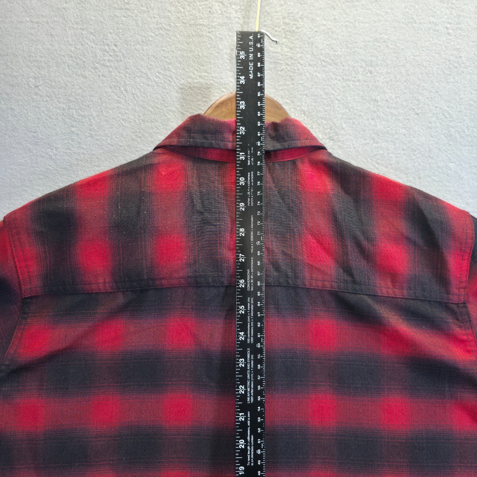 Swiss Tech Men's Red Plaid Long Sleeve Button Up Flip Cuff Shirt Size Large