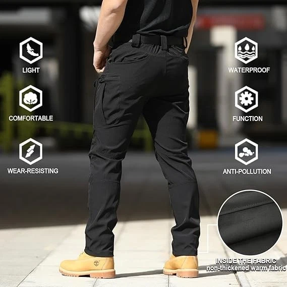 Tactical Mens Cargo Pants Waterproof Work Hiking Combat Outdoor Trousers Pants - Image 4 of 4