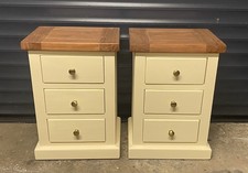 Pair Of Upcycled Pine 3 Draw Bedside Cabinets