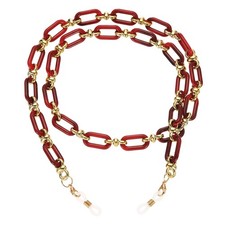 Acrylic Glasses Chain, Eyeglass Chain Holder Strap Chains, Dark Red