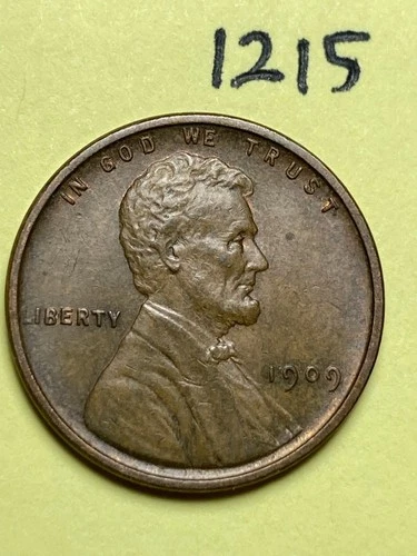 1909-VDB LINCOLN WHEAT CENT, VERY HIGH GRADE!, XF-AU #1215