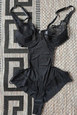 NEU MICROTOUCH+SPITZE ZAUBERHAFTER BODY MONOKINI OPTIK 80 B HEINE schwarz*037894