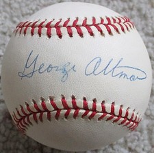 Signed GEORGE ALTMAN (d. 2025) ONL Baseball KANSAS CITY MONARCHS Chicago Cubs