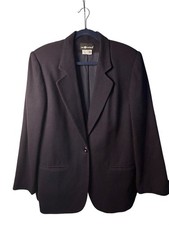 VTG Sag Harbor Womens Blue Wool Blazer Jacket Coat SZ 14 Career Business Formal