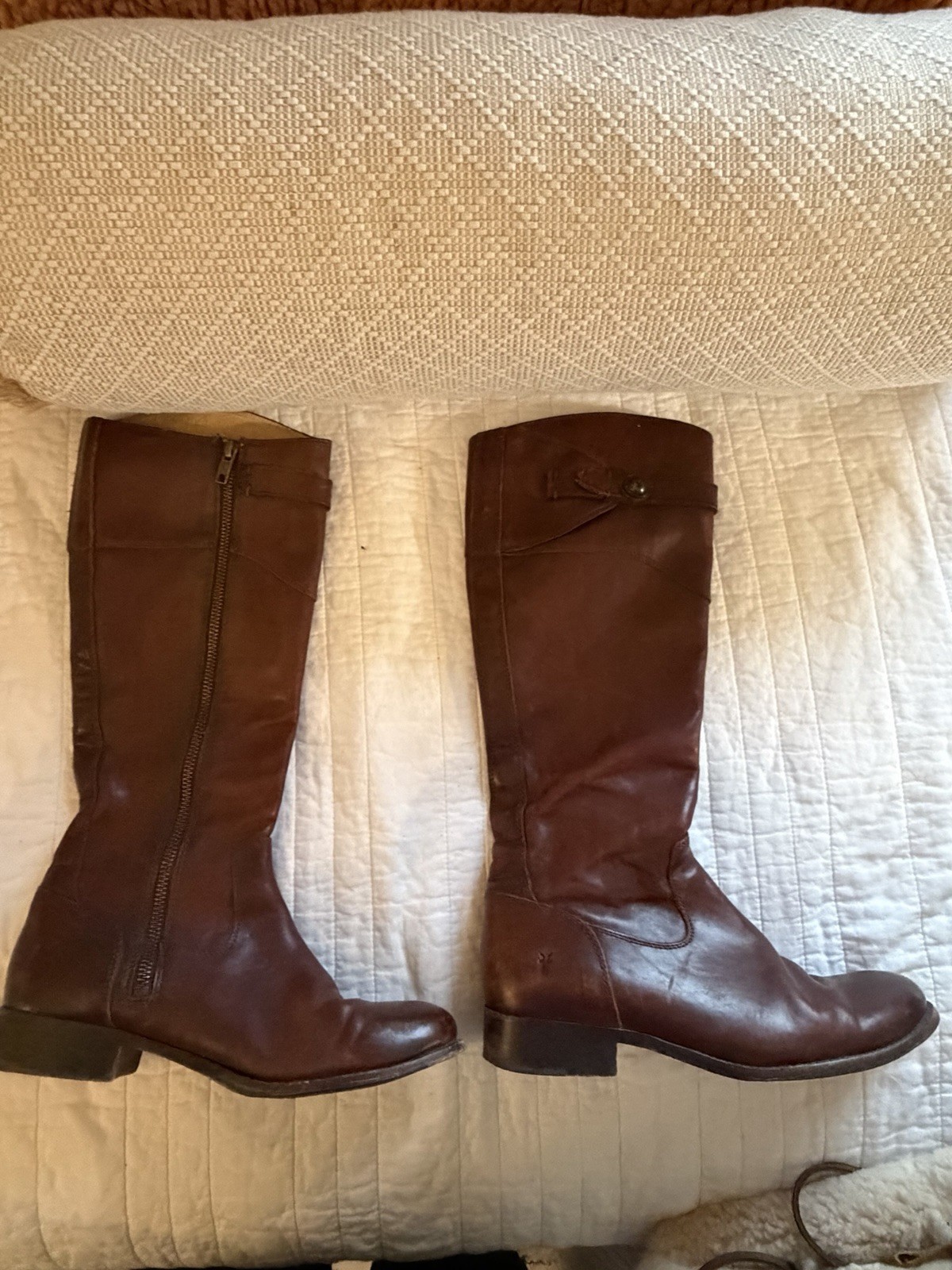 Frye Molly Button Tall Riding Boots 3476111 Brown Leather sz 6.5