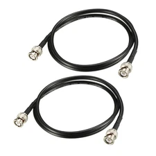 2pcs RG58 3ft Coaxial Cable with BNC Male to BNC Male Connectors 50 Ohm
