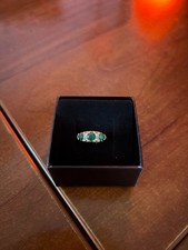 9ct gold and emerald ring  size n