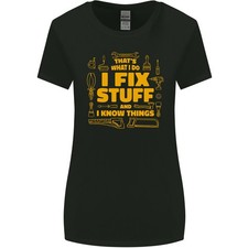 I Fix Stuff Lustig Tischler Heimwerker Handwerker Damen Breiter Schnitt T-Shirt