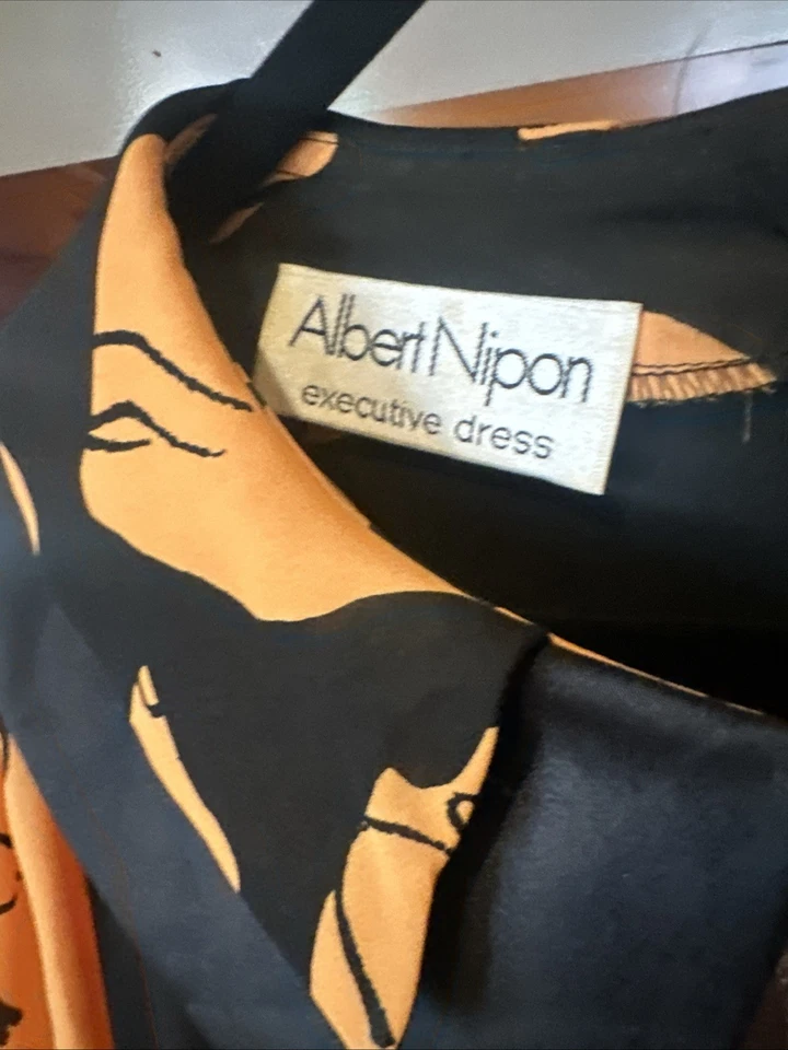 Vestido Vintage Albert Nipon Feminino 8 Secretário Executivo Floral Retrô Anos 1980 - Imagem 3 de 4