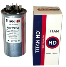 Titan HD PRCFD5075A Motor Run Capacitor, 50+7.5 MFD Round, 440/370 VAC (Packard)