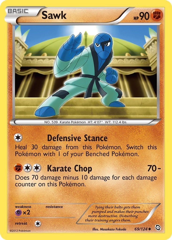 Sawk (69/124) Uncommon NM DRX Dragons Exalted Pokemon TCG