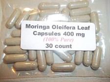 Moringa Oleifera Leaf Powder Capsules 100 Pure  Natural 400 mg. 30 Count