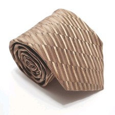 Perry Ellis Portfolio Necktie Brown Geometric Pattern Silk Neck Tie 58x3.5"