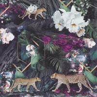 20 Servietten Mysterious Dschungel Tiere Blumen Leoparden Tischdeko 33X33Cm