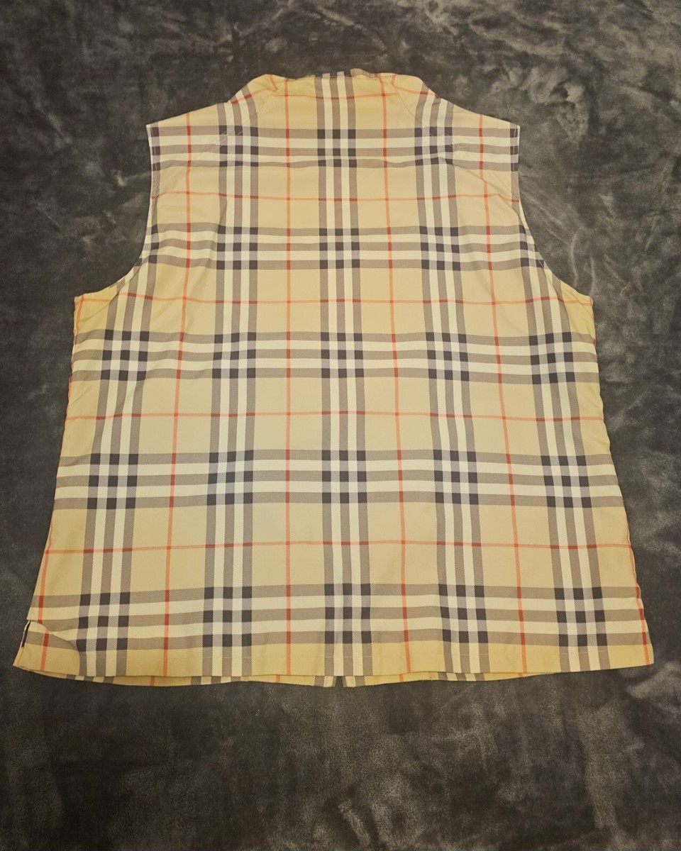 Burberry Golf Classic Plaid Print Sleeveless Zip Up Vest Size M | eBay
