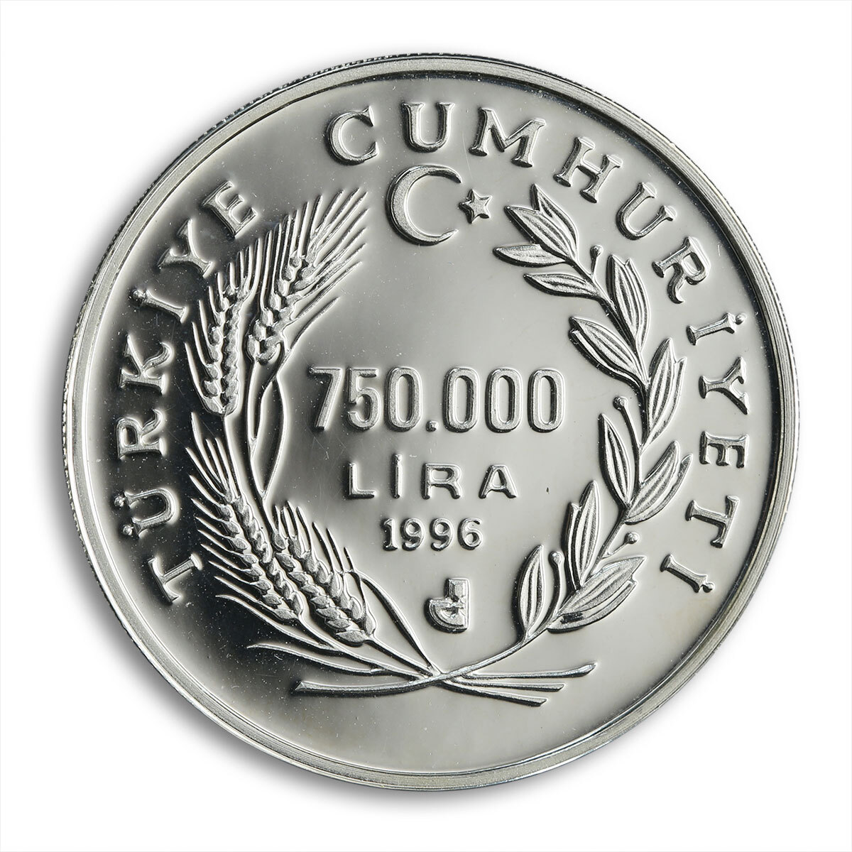 Turkey 750000 lires FIFA World Cup in France 1998 football silver