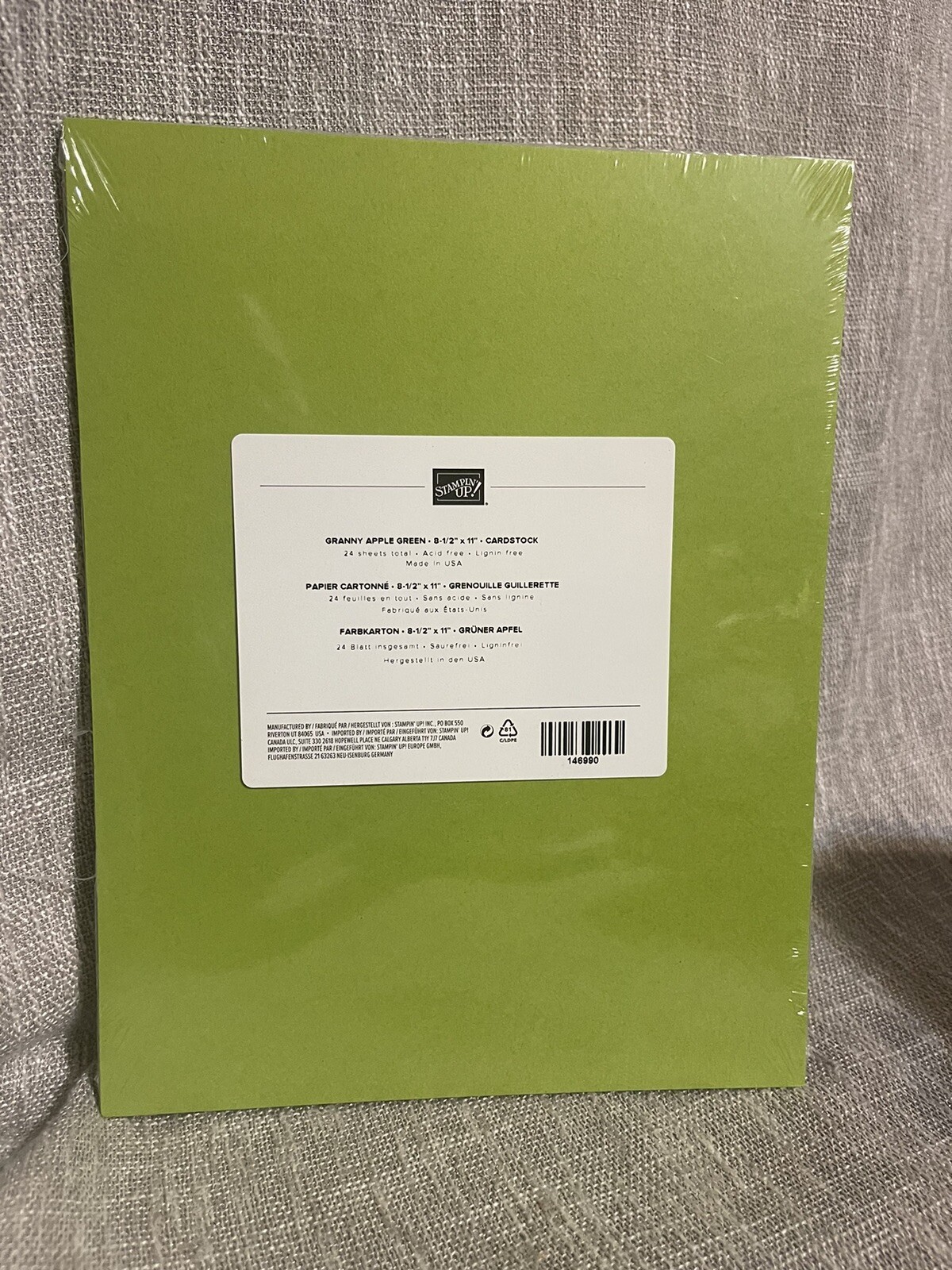 Stampin’ Up Granny Apple Green 8 1/2 X 11“ Card Stock Crafts Scrapbooking
