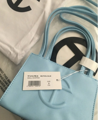 Telfar SMALL Pool Blue shopping bag tote vegan leather