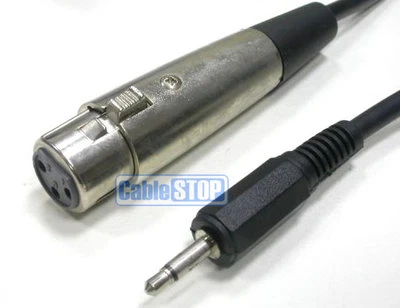 3.5mm MONO Mini Jack to 3 Pin XLR Female Mixer Cable Mic Audio Speaker Lead 2m