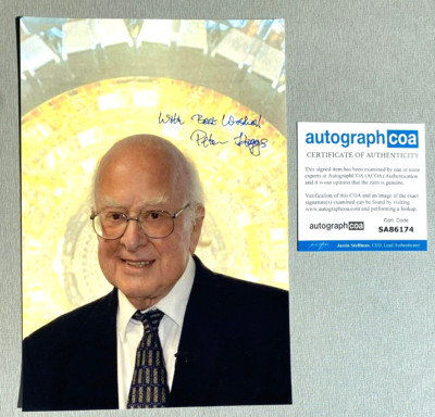 PETER HIGGS ( 2024) Nobelpreis 2013 signed Foto 20x30 Autogramm COA ACOA RARITÄT