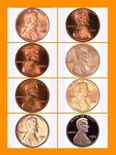1982-P,D,S (BU) Complete Lincoln Cent Set of 8 S/D, L/D Zinc,Copper+Proof (Read)
