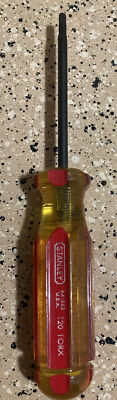 VINTAGE STANLEY 64-553 T20 TORX DRIVER 7'' LONG HAND TOOL PLASTIC HANDLE